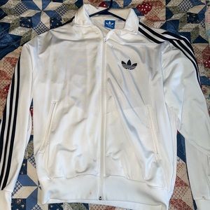 Adidas white zip front sweater